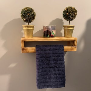 Rustic Farmhouse Towel Rack/ Burnt wood Towel Rack