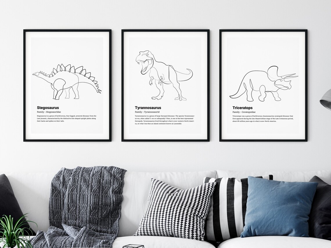 Dinosaur Nursery Wall Art Dinosaur Decor Dinosaur Prints - Etsy India