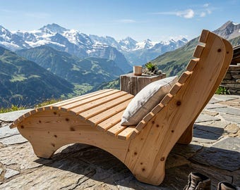stabile Gartenliege Holzliege ergonomische Himmelsliege Relaxliege Liege Himmelssofa