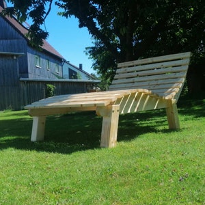 Garden Relax Wooden Sky Lounger &quot; Franzi &quot; Forest Sofa Sky Lounger Relax Lounger Untreated Solid Wood