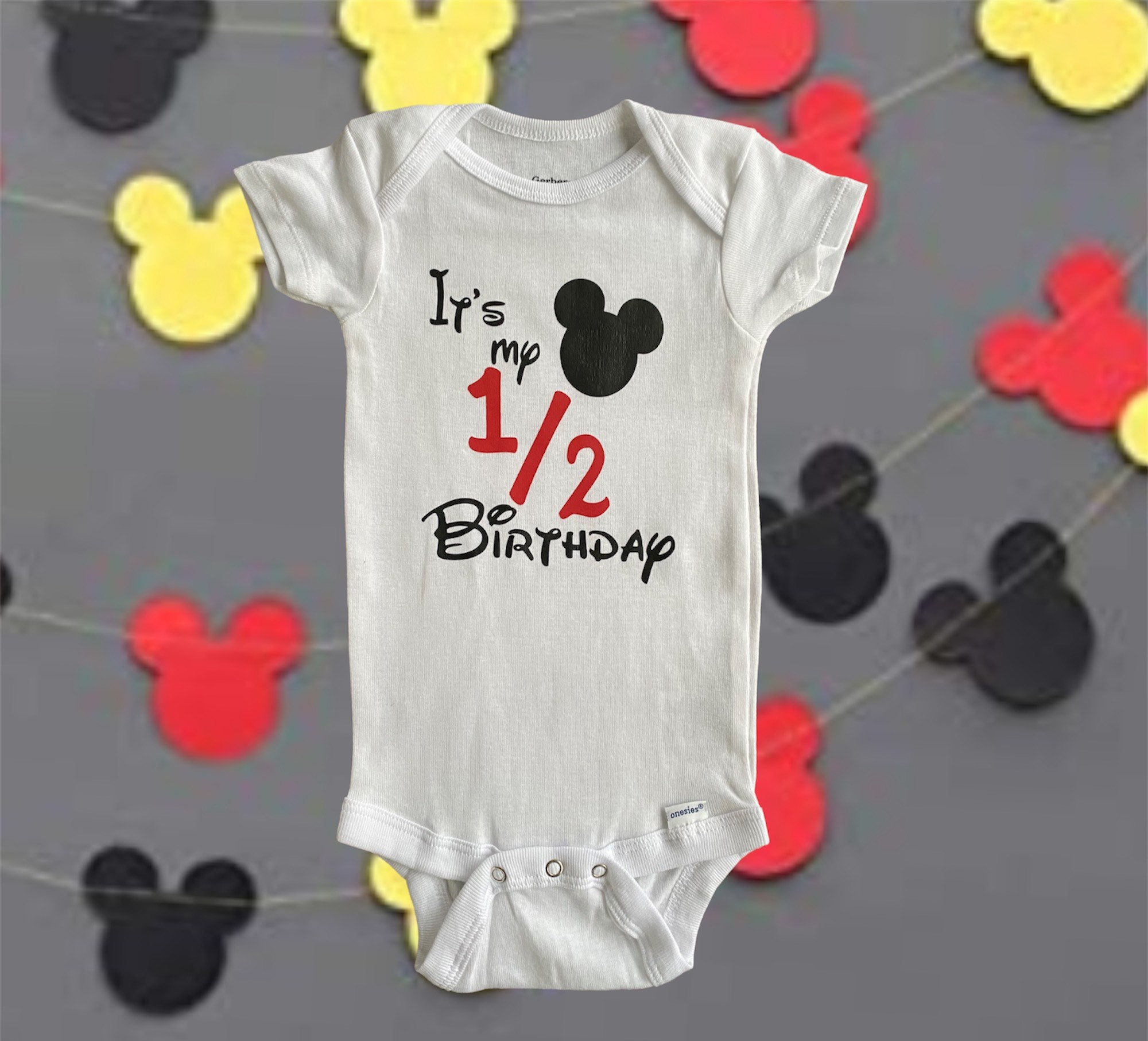 Letromp Mickey Six Months Birthday Party Supplies Decorations, Mouse 6  Months Balloons, Mickey 1/2 Year Birthday Tablecover, Mickey Half Birthday  Cake