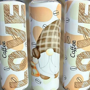 20oz Tumbler Stainless Steel Love Coffee Gnomes Design