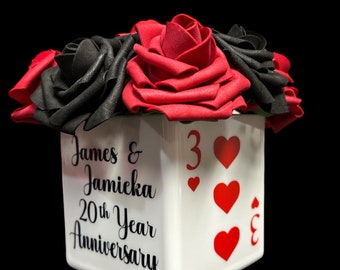 Personalized Casino Vase for Casino Poker Theme Party Playing Cards Themed