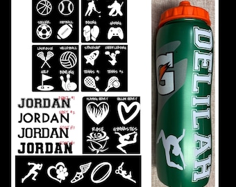 Personalized Gatorade Bottles- Birthday Party Favors, Basketball, Baseball, Football, Soccer, Hockey, Volleyball, Cheer, Lacrosse, Tennis