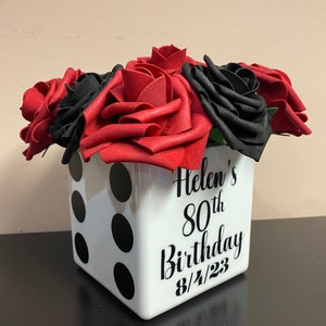Personalized Casino Vase for Casino Poker Theme Party Dice Themed