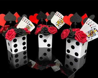 Casino Dice Poker Centerpiece- Vegas, Poker, Las Vegas, Gambling, Party Decoration, Table Centerpiece