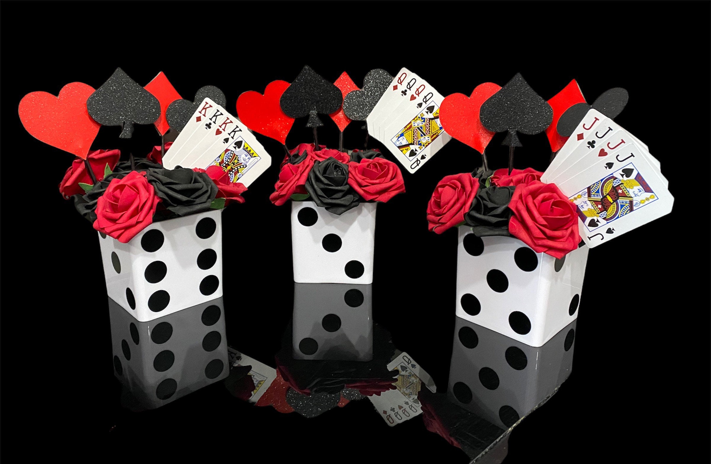 Casino Dice Poker Centerpiece- Vegas, Poker, Las Vegas, Gambling, Party Decoration, Table Centerpiece