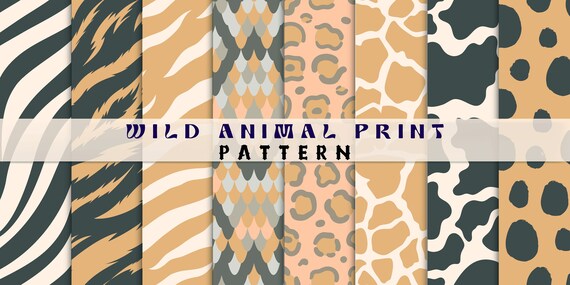 African Safari Animal Print Digital Patterns Instant Download. | Etsy