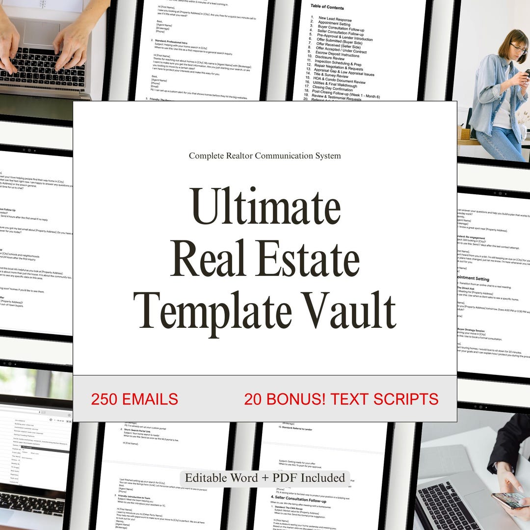 Ultimate Realtor Email & Text Template Bundle | 250 Emails + 20 Speed ...