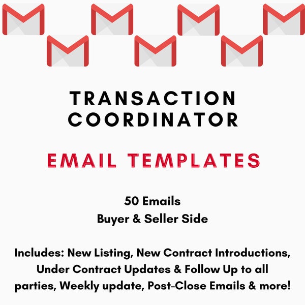 Transaction Coordinator Email Templates Etsy Transaction Coordinator Email Templates Etsy