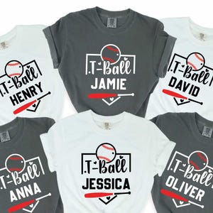 Custom Name T-Ball Shirt, Custom Shirt, Personalized Baseball Mama Shirt, T-Ball Mama Comfort Colors Shirt, Game Day Shirt, Baseball Shirt