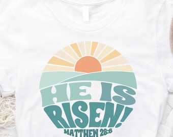 He Is Risen Shirt, Matthew 28:6, Christian Easter Shirt, He Is Risen Easter Gift Shirt, Christian Gifts, Christian Shirt, Gift for Her
