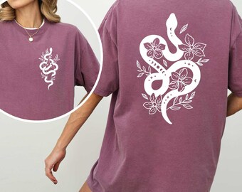 Snake Shirt, Gifts for Her, Animal Shirts, Flower Snake Shirt, Floral Shirt, Gift for Her, Gifts for Women, Comfort Colors Shirt, Gift Shirt