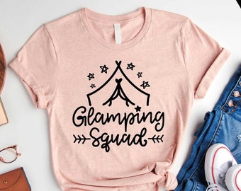 Glamping Squat Shirt, Camping Shirt, Camping Squad Shirts, Glamping Party Shirt, Camper Crew Shirt, Camping Team Sweatshirt, Gift For Camper