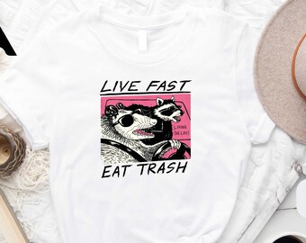 Live Fast Eat Trash Raccoon Shirt, Raccoon Lover Shirt, Camping Team Shirt, Possum Raccoon Live Fast Eat Trash Street Cats Squad Shirt