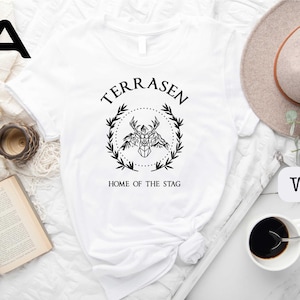 Terrasen Home of Stag Shirt, Fireheart Shirt, Throne of Glass, Best Friend Tee, Throne of Glass Merch, Throne of Glass Shirt, Gift for Him bild 1