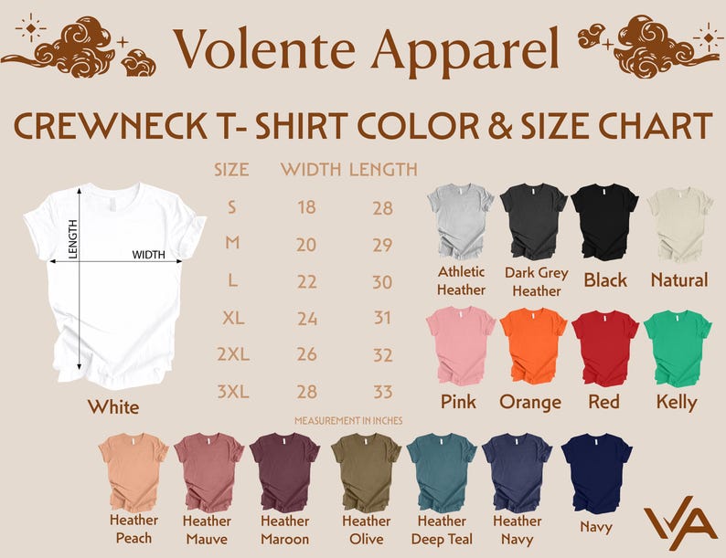 a t - shirt with different colors and sizes