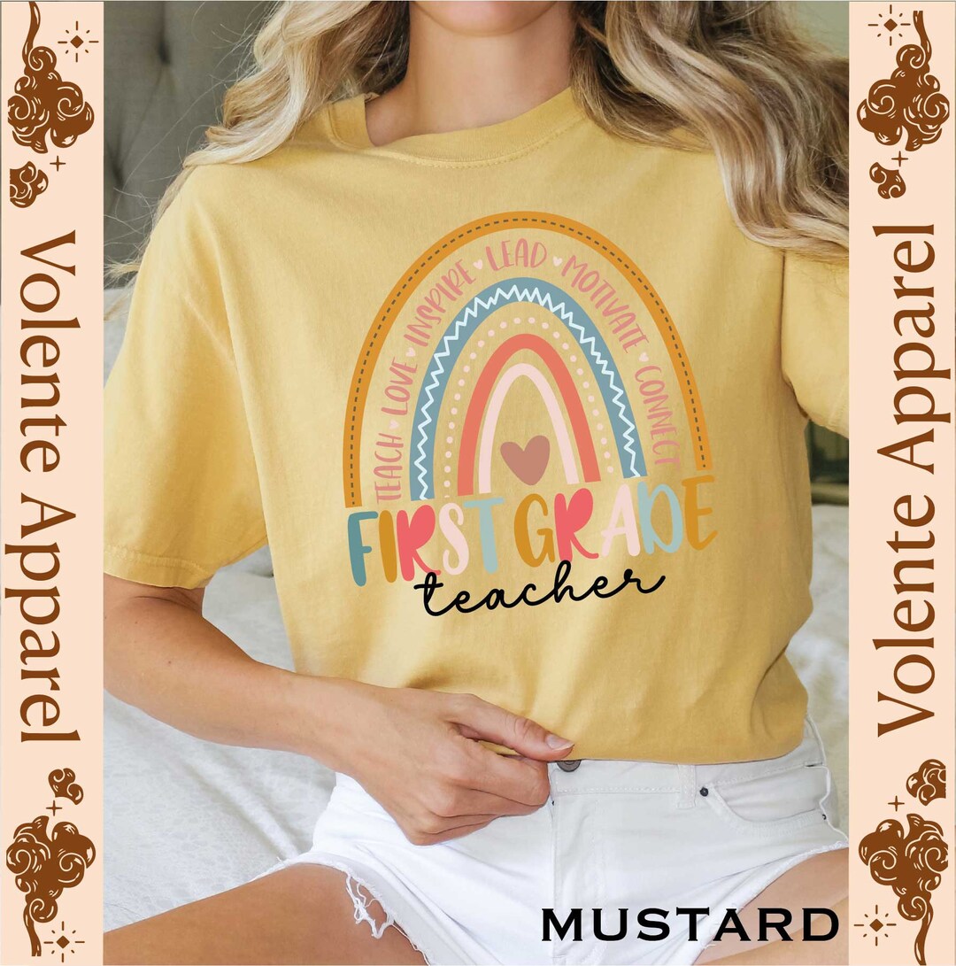 First Grade Teacher Shirt, Teacher Rainbow Shirt, Teacher Shirt, Gifts ...