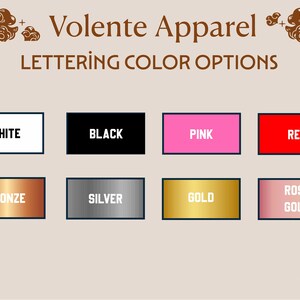 a set of different color options for a font