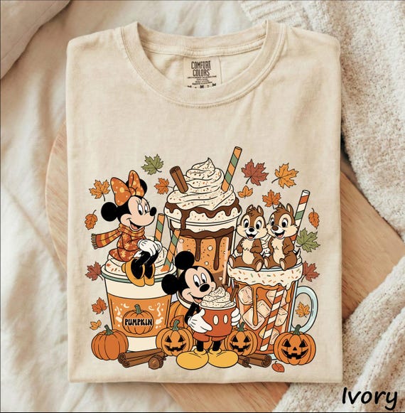 Disney Fall Coffee Shirt, Mickey Minnie Thanksgiving Tee, Pumpkin Spice Shirt, Fall Coffee Shirt, Disneyland Pumpkin Spice Shirt