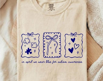 In April We Wear Blue Shirt, Autism Awareness Shirt, Neurodiversity Shirt, April Autism Awareness Month Tee