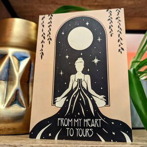 Tarjeta de agradecimiento para un amigo, tarjeta de cumpleaños espiritual, con sobre, deseos cálidos para alguien especial.