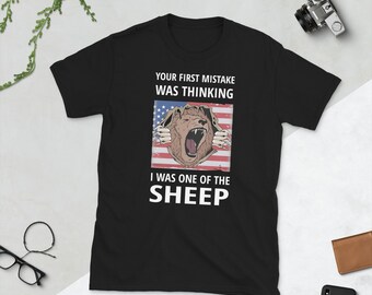 American Flag Mom Skull Tank Top - 'Your First Mistake...' Graphic Sleeveless Tee For Women - View #9