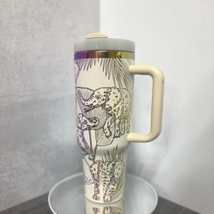 Elephants 30 oz or 40 oz Stainless Steel Insulated Tumbler with Handle, Laser Engraved tumbler, tumbler with name, birthday gift for him/her