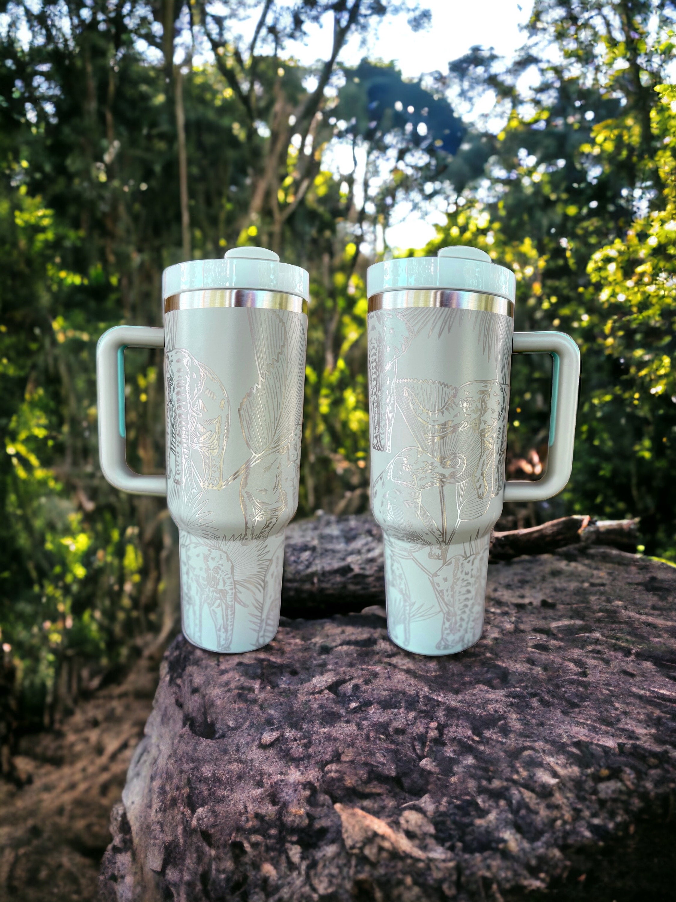 Japanese ZOJIRUSHI Elephant Thermos Teapot & Porcelain Tea Cups NOS Blue  Floral 'octopus' Scroll Patterned Tabletop/travel/picnic Tea Set 