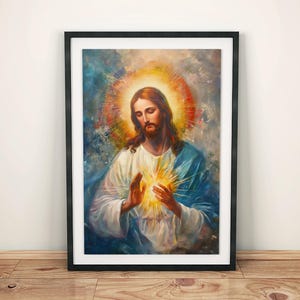 The Sacred Heart Of Jesus Christ, Religious Art, Jesus Artwork, Spiritual Art, Jesus Christ, Christian Art, Catholic Art, Digital Download