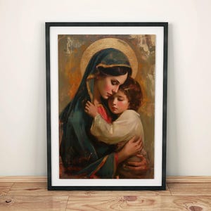 Maria und Jesuskind Religiöse Kunst Spirituelle Kunst, Jesus Maria Digitale Kunstwerke, digital herunterladbar, Download druckbar, Sofort Download