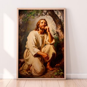 Christ In The Garden Of Gethsemane V1, Jesus Christ Art, Jesus Digital Artwork, Digital Downloadable, Download Printable, Instant Download