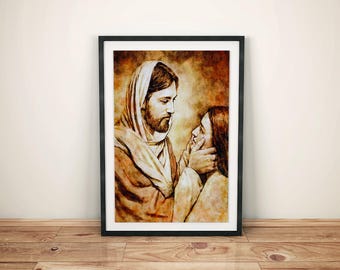 Jesus Christ Watercolor Art Print: Christian Wall Decor (Digital Download)