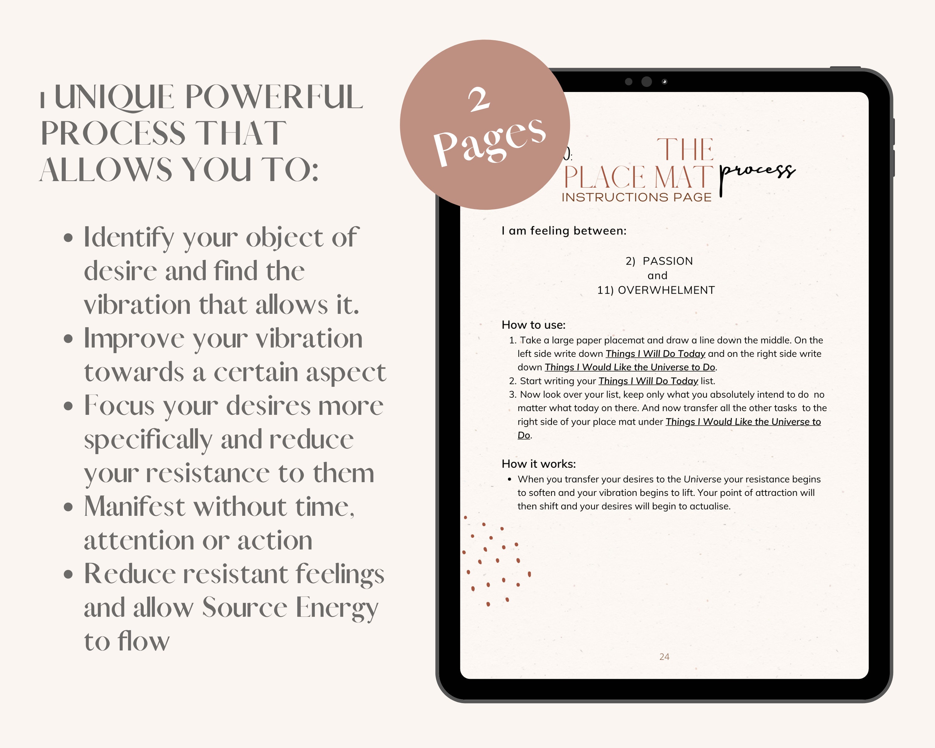 Abraham Hicks the Placemat Process Manifestation Process Unique Process From the Teachings of