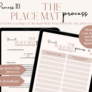 Abraham Hicks The Placemat Process Manifestation Process Unique Process from the teachings of Abraham Hicks Instant PDF Download