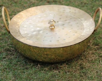 Handcrafted Brass kadhai heavy weight sizes upto 4 litre. Pital kadhai