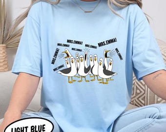Camiseta personalizada con el nombre del profesor/a y un ganso, camiseta divertida para el aula, regalo de vuelta al cole