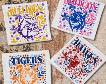 Camiseta personalizada con la mascota del equipo de fútbol, camiseta a juego con el espíritu escolar preppy para grupos de animadoras.