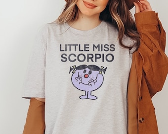 Little Miss Scorpio | Scorpio Graphic Tee | November Birthday Shirt | Zodiac Sign Vintage Shirt | 90s Graphic Tee | Unisex T-Shirt