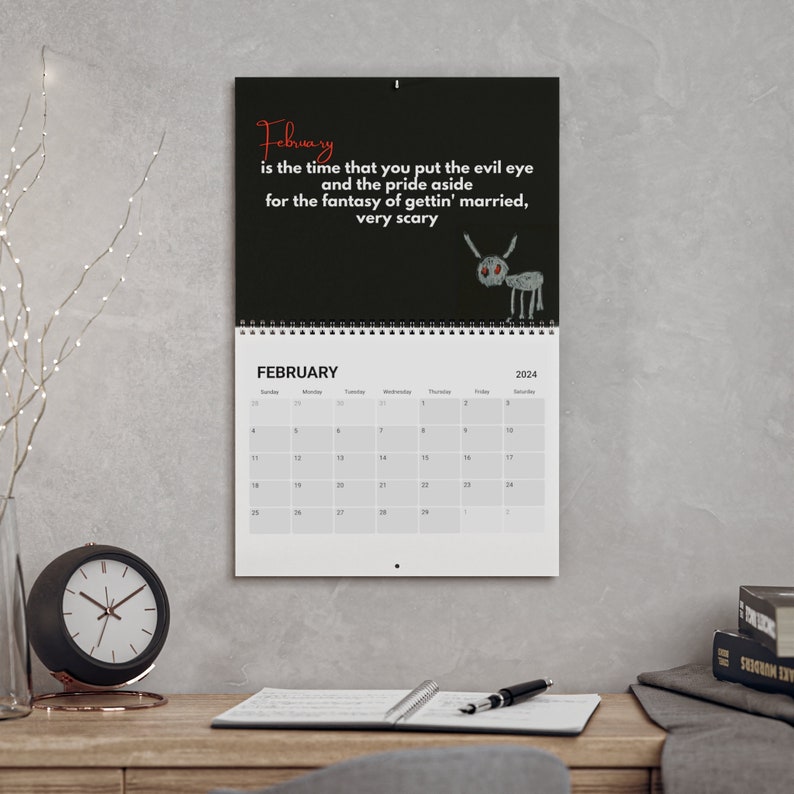 Drake Wall Calendar 2025 Slime You Out Lyrics Etsy New Zealand