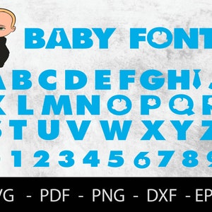 Fonte engraçada do bebê TFF Baby Boy Boss Fonte Svg Letras Cricut Baby Boy Boss svg Letras Boss Boy Boss Boy Baby letras svg / SnowSvg