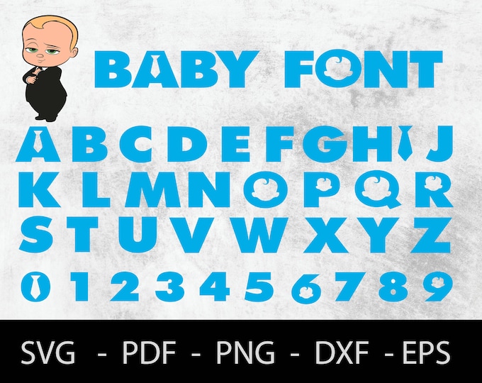 Baby Font OTF Baby Boy Boss Font Svg Cricut Baby Boy Boss Letters Boy ...