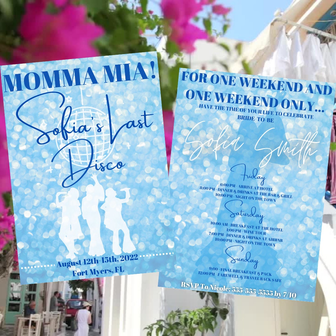 Mamma Mia Bachelorette Invitation Mamma Mia Invitation Etsy UK