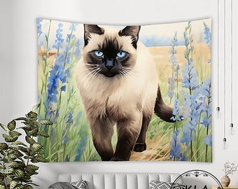 Pet print tapestry,Cute Cat tapestry,Pastoral style tapestry,Tapestry Aesthetic,Room Decor Tapestry,Tapestry Backdrop, Bedroom Wall Art