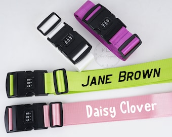 Password Lock Luggage Strap, Personalised Luggage Belt, Suitcase Straps With Name, Holiday Luggage Tag, Travel Favor, Gifts for Girlfriend