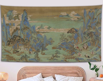 Ancient Painting Tapestry,Chinese Style Tapestry,Art Tapestry,Custom Tapestry,Painting Wall Hanging Art,Wall Decor,Bedspread Blanket,Bedroom