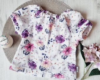 Musselinbluse, Sommerbluse, Mädchenbluse, Gr. 56-128