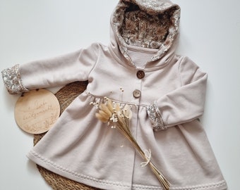 Sweatjacke Mädchen, Kinderjacke, Babyjacke, Kapuzenjacke, Mädchenjacke, Cardigan, Übergangsjacke Kinder