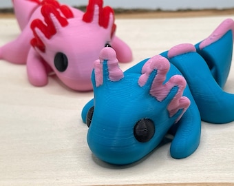 3D Gedrucktes Axolotl Fidget Spielzeug: Flexible Schreibtisch Dekoration