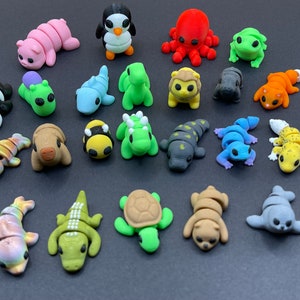 3D Printed Articulated Flexible Fidget Toy Sensory Pet Cute 3D Print Mini Gift Idea Assorted Baby Animal Bundle